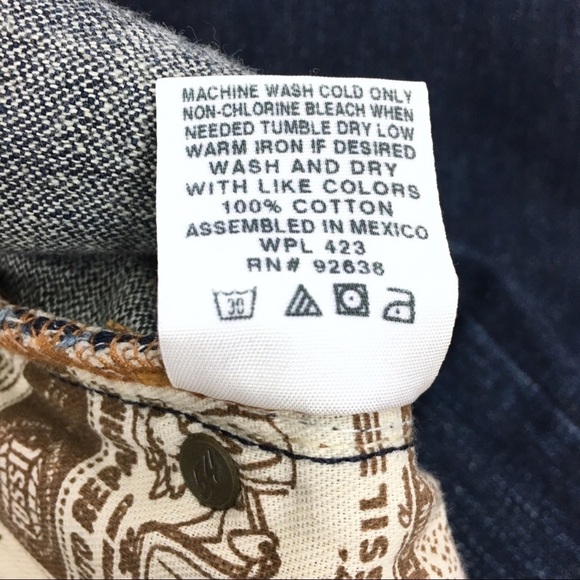 FOSSIL Jeans Bootcut Dark Wash 100% Cotton Denim Automatic Fly Size 4 Regular - Picture 8 of 9